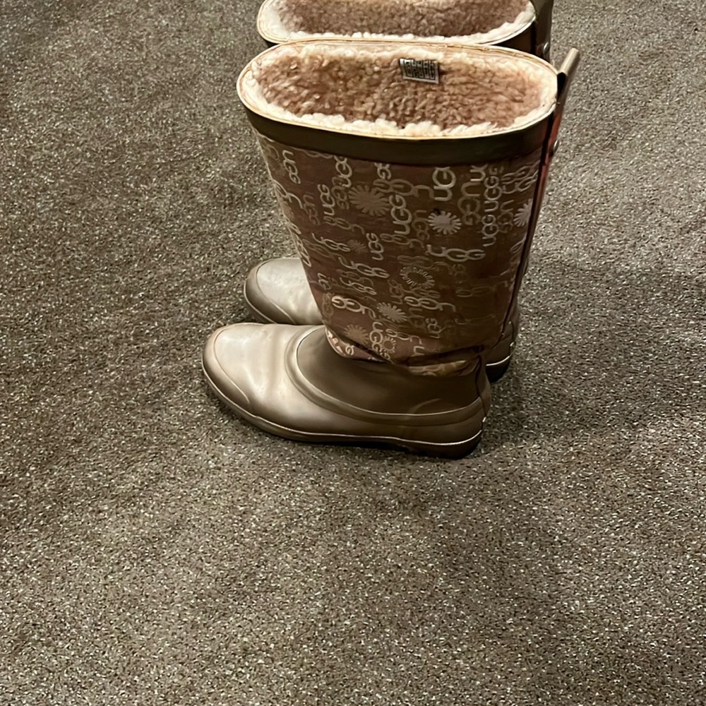 UGG Brown Winter & Rain Boots with Tall Shaft and Thick Sole